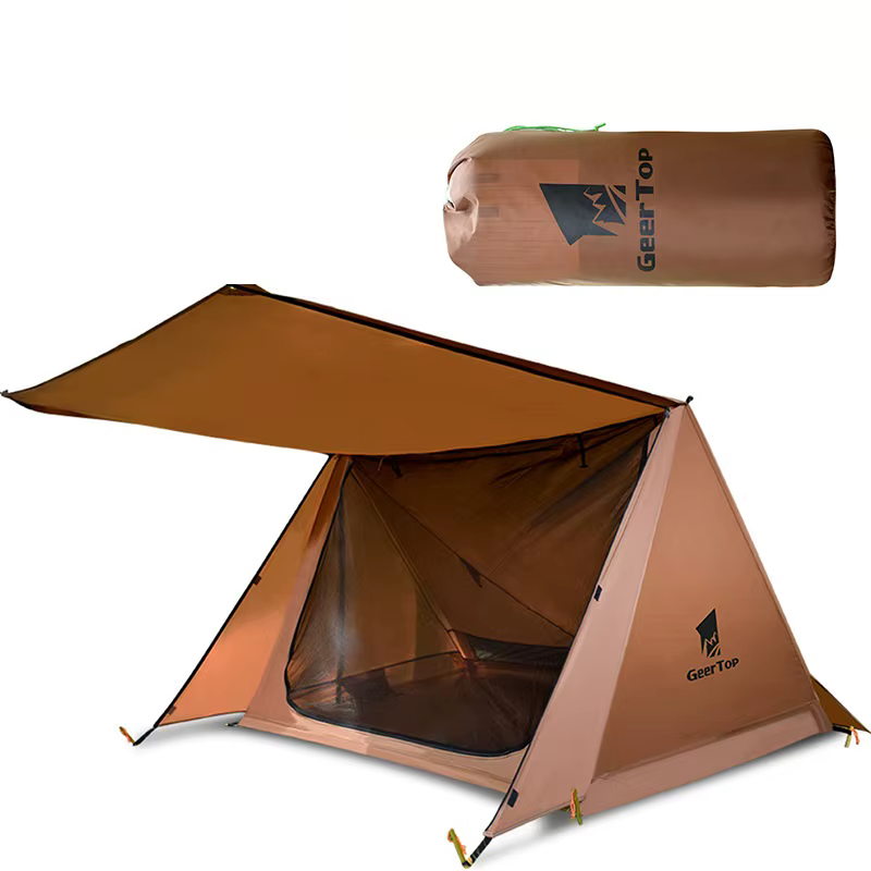 Abri de tente de camping monocouche pour deux personnes