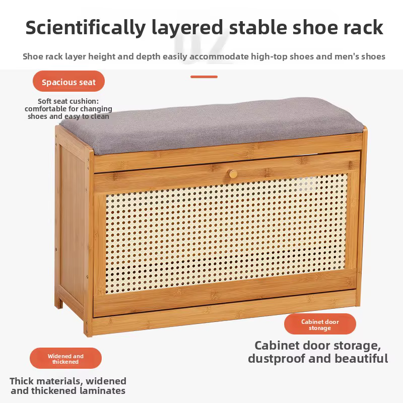 Meuble à chaussures ultra-fin avec tabouret intégré pour entrée et couloir, rangement multi-niveaux, étagères à chaussures