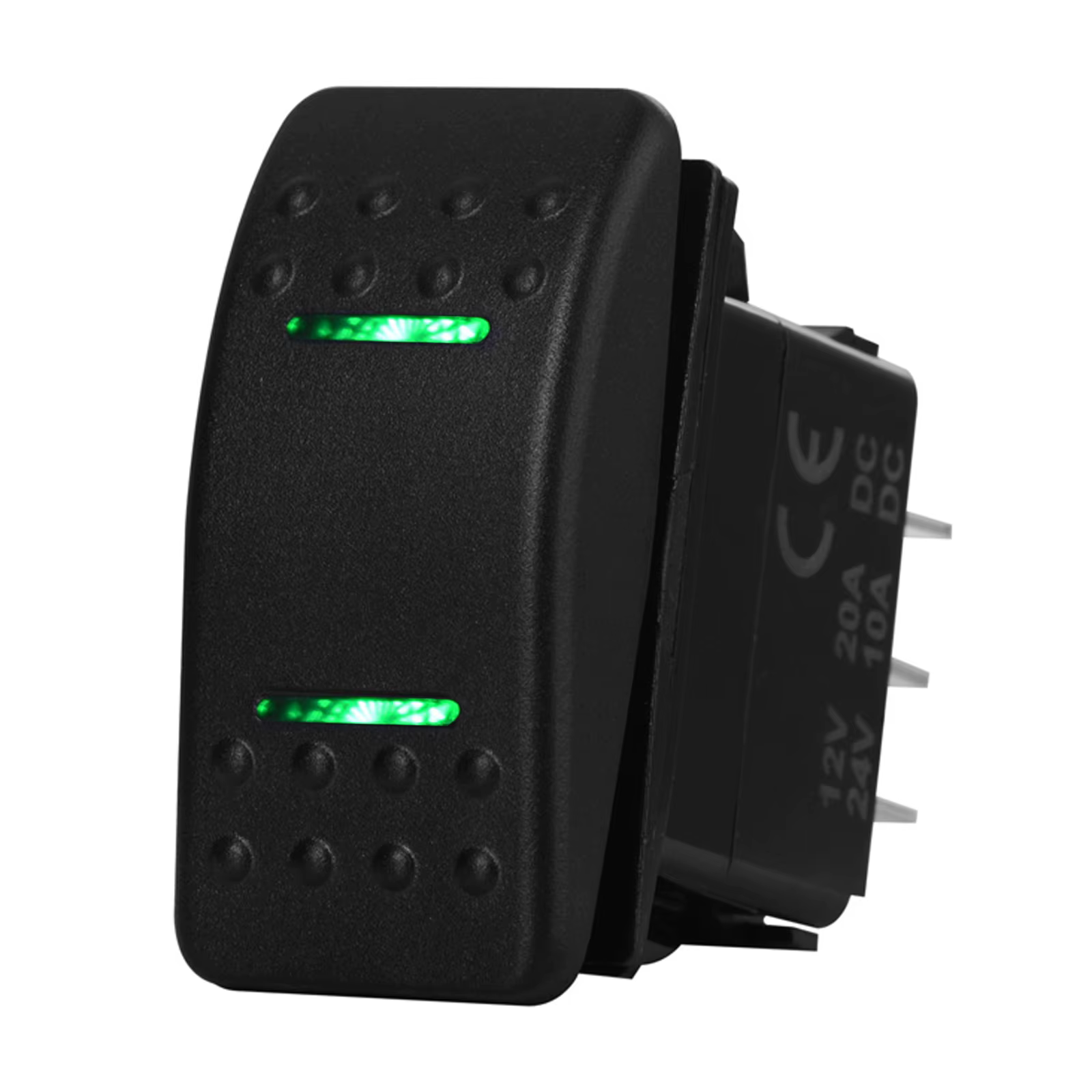 Led verte (ON)-OFF-(ON) (ON) OFF ON OFF ON interrupteur à bascule 12V 20A DPDT SPST interrupteur à bascule éclairé accessoires de bateau de voiture