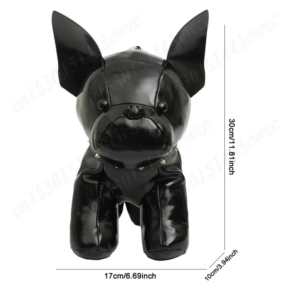 Sac messager en cuir PU pour hommes et femmes, sangle réglable, initié, forme de bouledogue, sac à bandoulière avec fermeture éclair, sac à main cartable