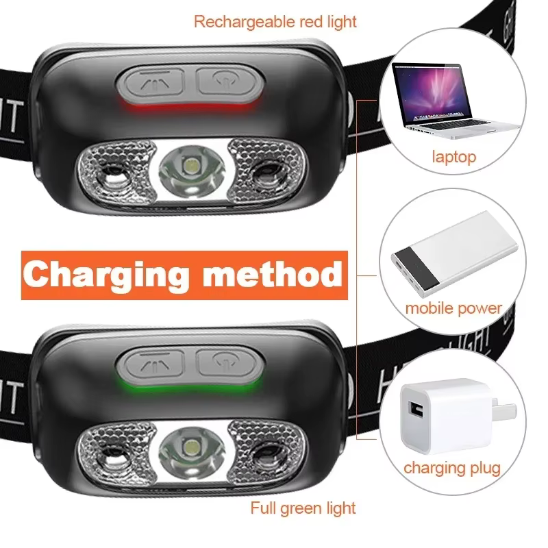 Capteur de mouvement phare Rechargeable lampe de poche LED phares Ultra lumineux