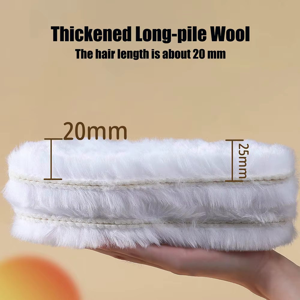 Semelles intérieures en molleton en peau de mouton véritable Hommes Femmes Semelle intérieure d’hiver en cachemire épais thermique en laine véritable pour Chaussures Semelles intérieures pour bottes