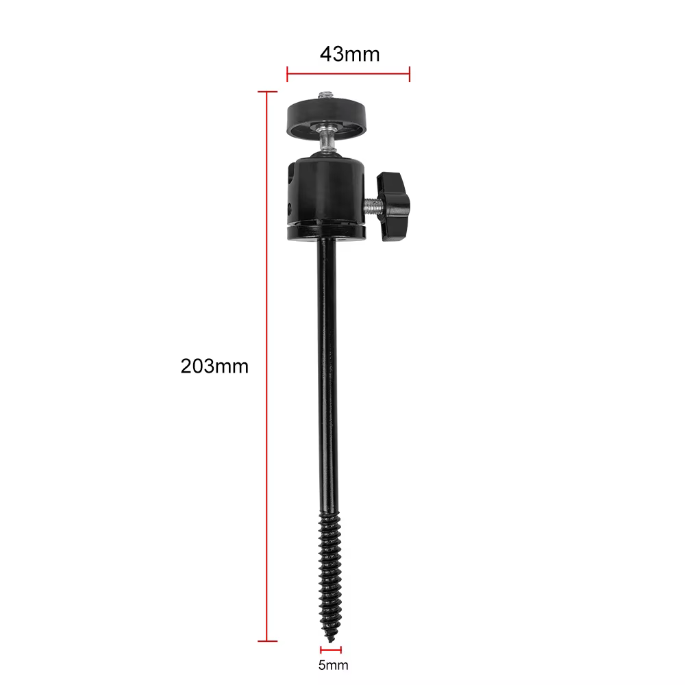 Support d'arbre de caméra portable avec vis de 1/4 pouces pour une installation rapide, réglable pour les caméras, les chargeurs solaires et la vision nocturne