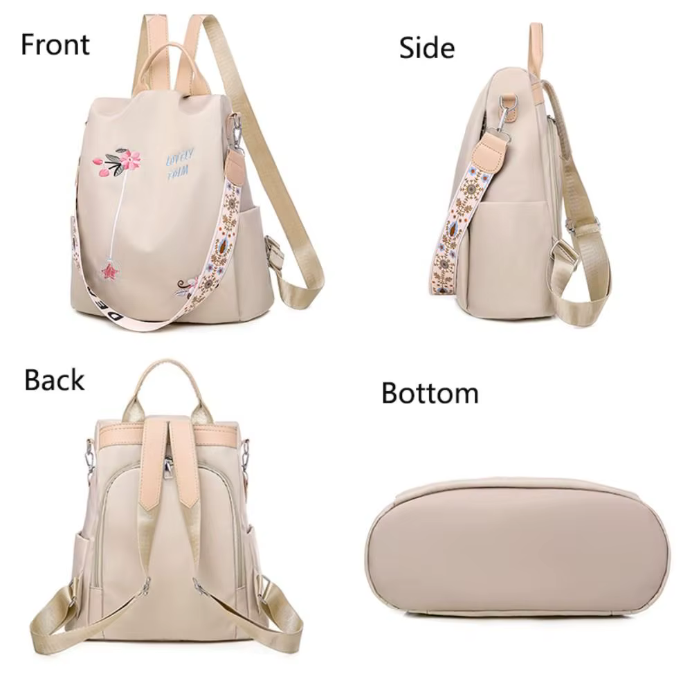Sac à Dos Oxford Brodé pour Femme, Décontracté, de Styliste, Grande Capacité, Voyage, Étanche, Shopping, Cartable d'École