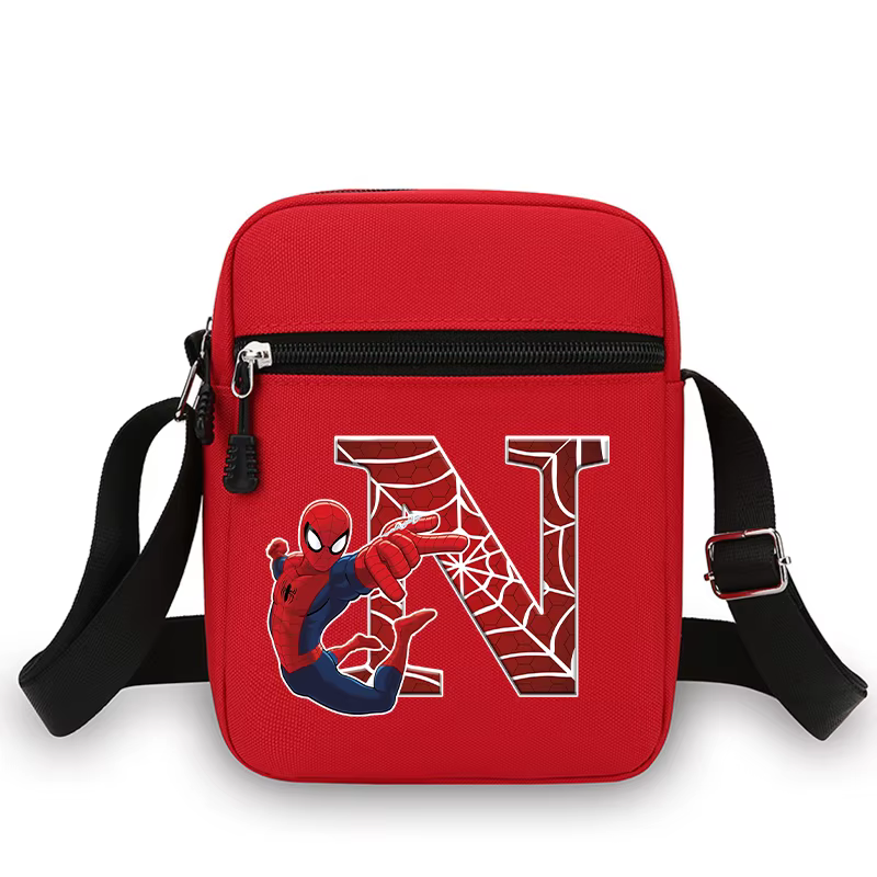 Nouveau sac à bandoulière Spiderman, sac à main imprimé avec des lettres de A à Z, sac à bandoulière tendance, sacs fourre-tout pour enfants, cadeaux d'anniversaire pour enfants
