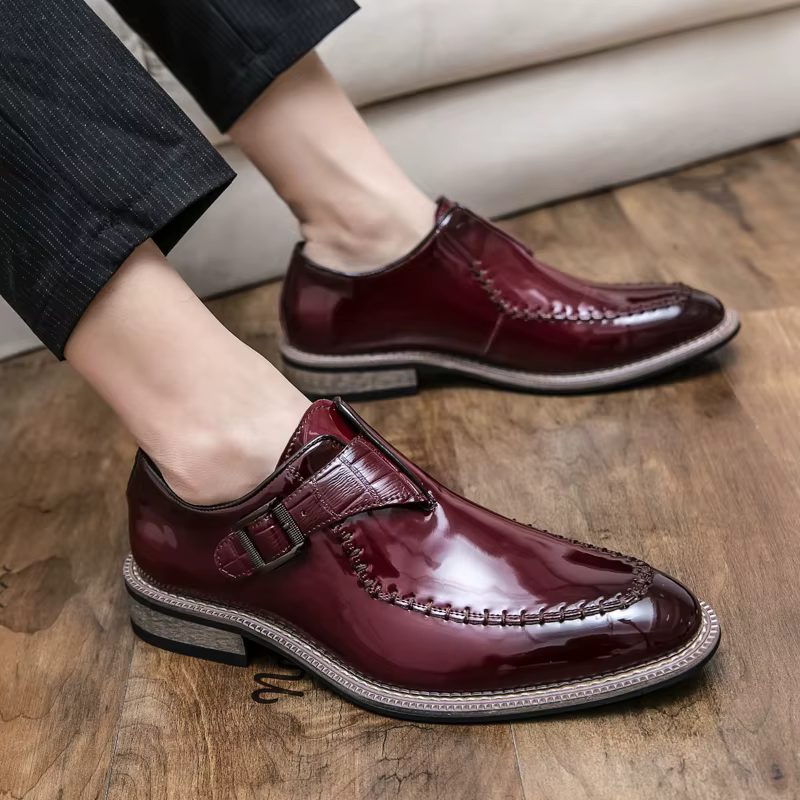 Chaussures habillées de banquet pour hommes rouges