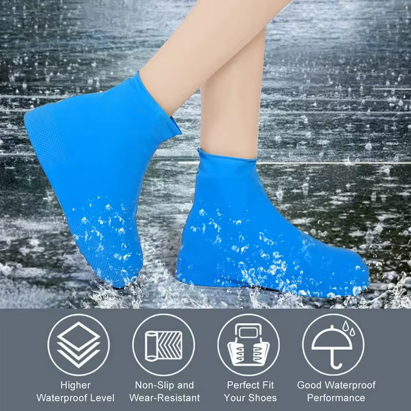 Couvre-chaussures imperméables en silicone antidérapants