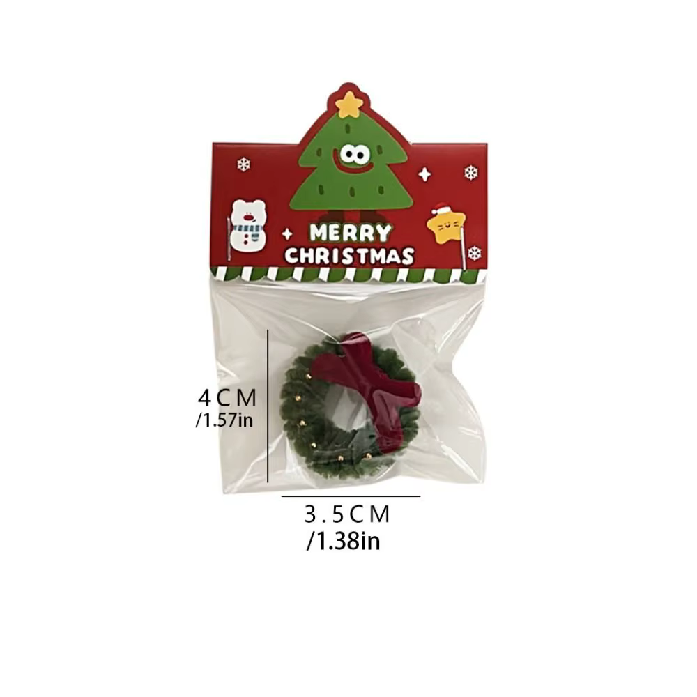 Pendentif de noël de dessin animé Kawaii, Mini couronne d'arc rouge, porte-clés, breloques, cadeau du nouvel an, broche de noël, accessoire suspendu