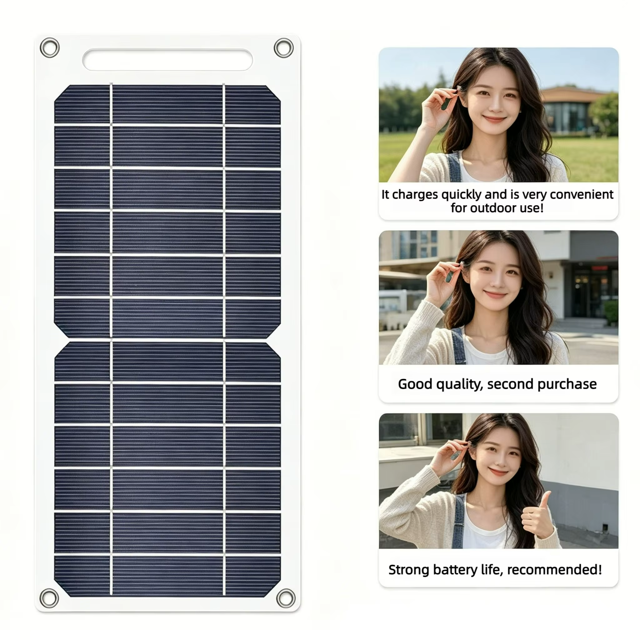Panneau solaire à fixer sur sac à dos