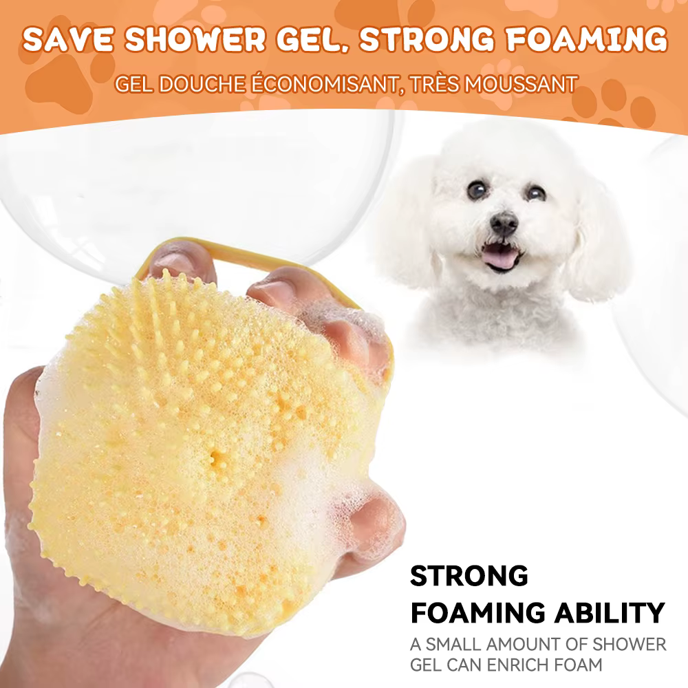 Brosse de bain en silicone souple pour animaux de compagnie