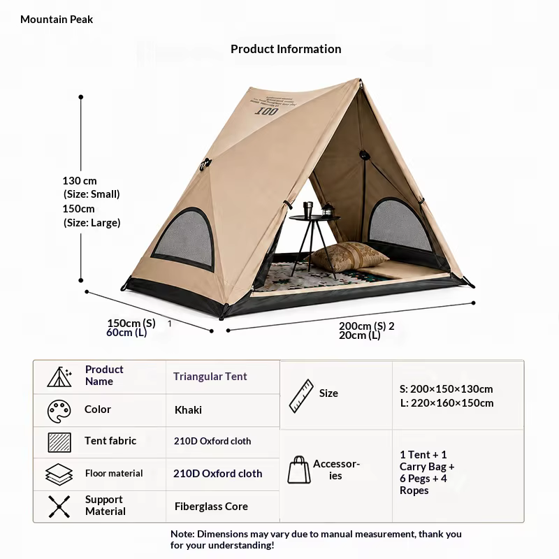 Tente triangulaire automatique, tente de camping d'extérieur qui se déplie en seulement 3 secondes. Imperméable et résistant aux UV.