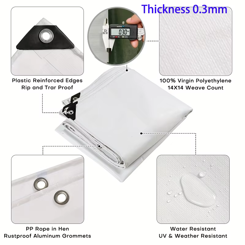 TarLII-Auvent d'extérieur imperméable blanc pour camping