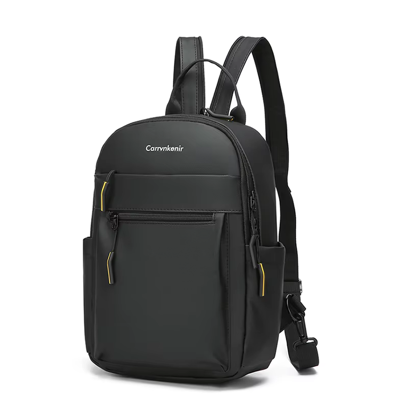 Mode mâle petit sac à dos Durable en cuir PU souple hommes sac à dos décontracté adolescent sangles zippées sac de poitrine sac à bandoulière SAC