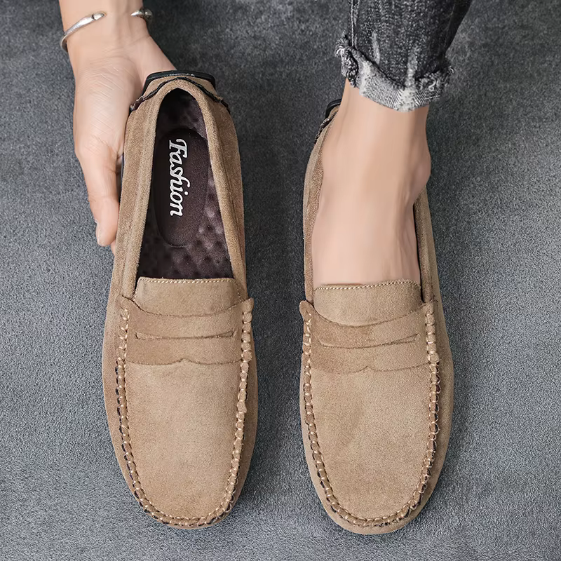 Hommes daim chaussures en cuir décontractées mode confortable hommes mocassins sans lacet chaussures plates pour homme mâle paresseux chaussures chaussures de conduite