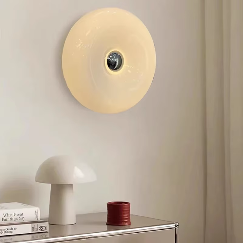 Vintage luxe beignet verre applique Bauhaus orange USB prise chevet bureau d'étude bureau LED lumière ambiante interrupteur tactile tri couleur