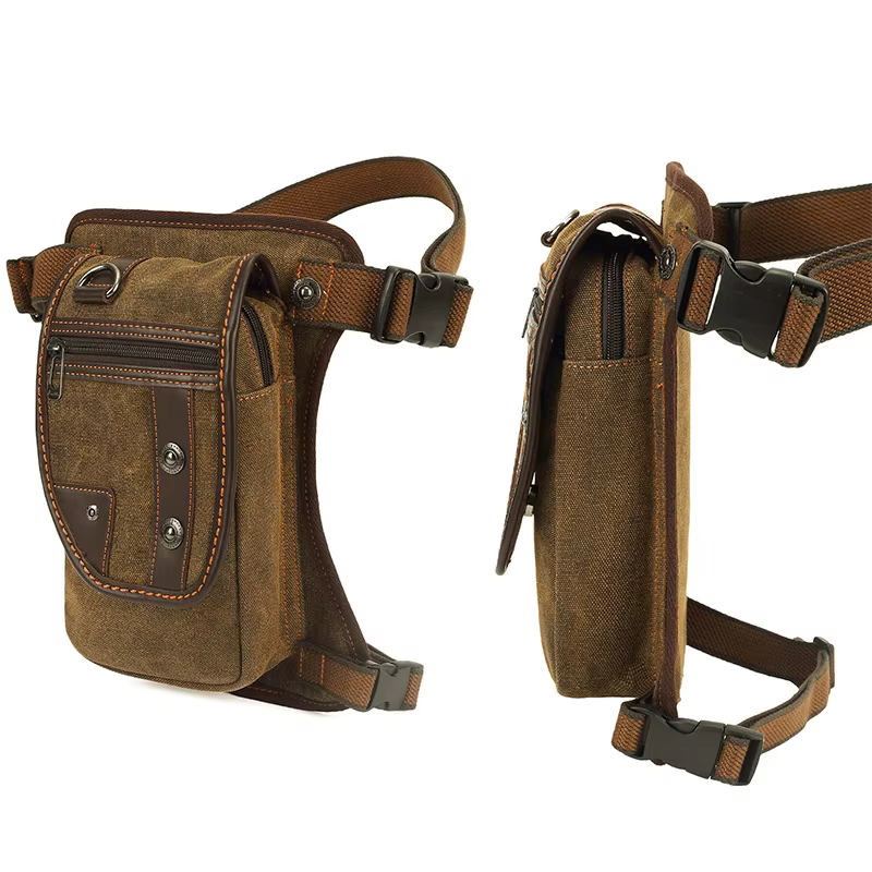 Sac messager rétro en toile pour homme, sac bandoulière d'extérieur, sac de jambe tactique, sac de poitrine sportif personnalisé