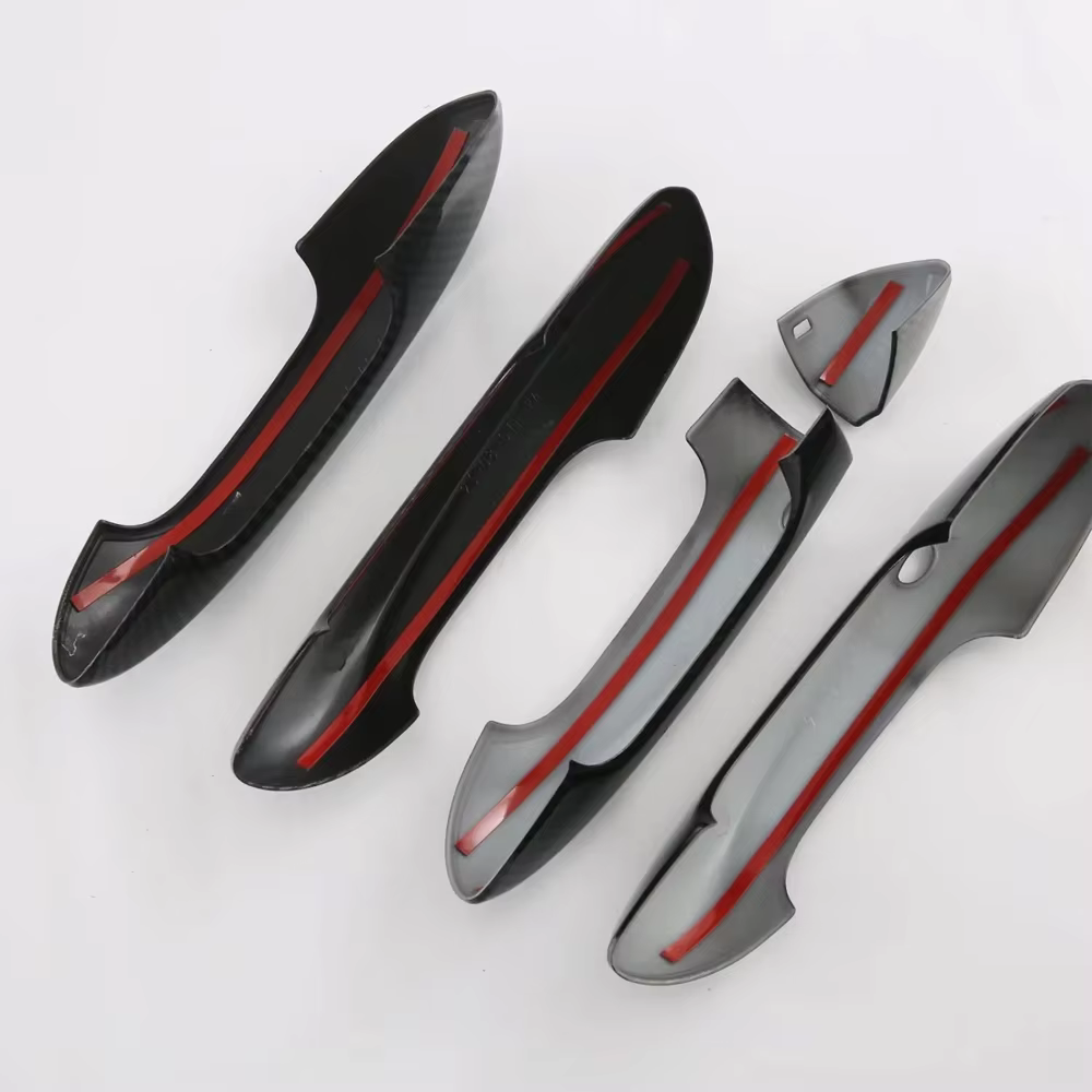 Couvercle de poignée de porte de voiture en fibre de carbone, autocollant chromé noir, garniture, pièce à gratter, accessoires de décoration, MG HS, MGHS, EHS, PHEV, 2025, 2026
