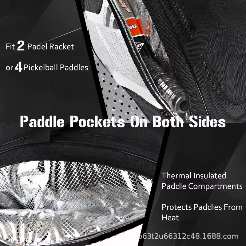 Sac à dos pour raquette de pickleball avec sac à balles, sac de sport imperméable, compartiment respirant pour chaussures, sac de rangement pour raquettes