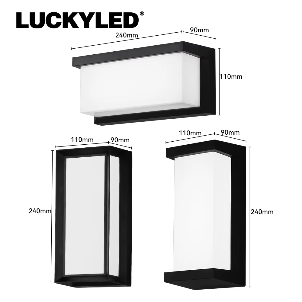 Applique murale extérieure imperméable à LED 24W Applique murale extérieure moderne AC90-260V éclairage mural extérieur de façade pour jardin de porche de rue