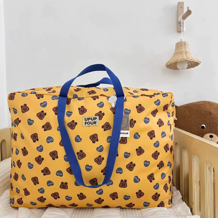 Sac de rangement grande capacité pour couettes, articles de bébé, sac de voyage imperméable pour maman, organisateur de vêtements et couches pour la famille, sac de rangement mignon pour enfants