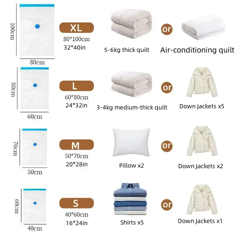 Sacs de rangement sous vide pour vêtements