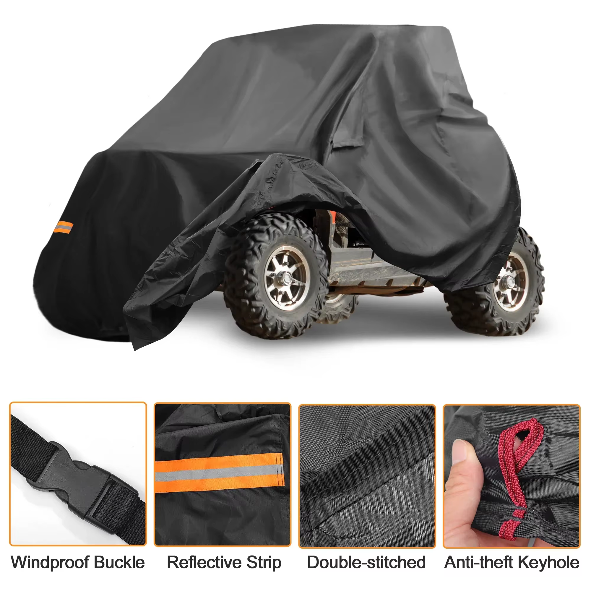 Juste de protection étanche pour UTV, étanche, côte à côte, 210D-PU, 1000x256x110 cm, convient pour Yincin is RZR XP 120 dehors, extérieur