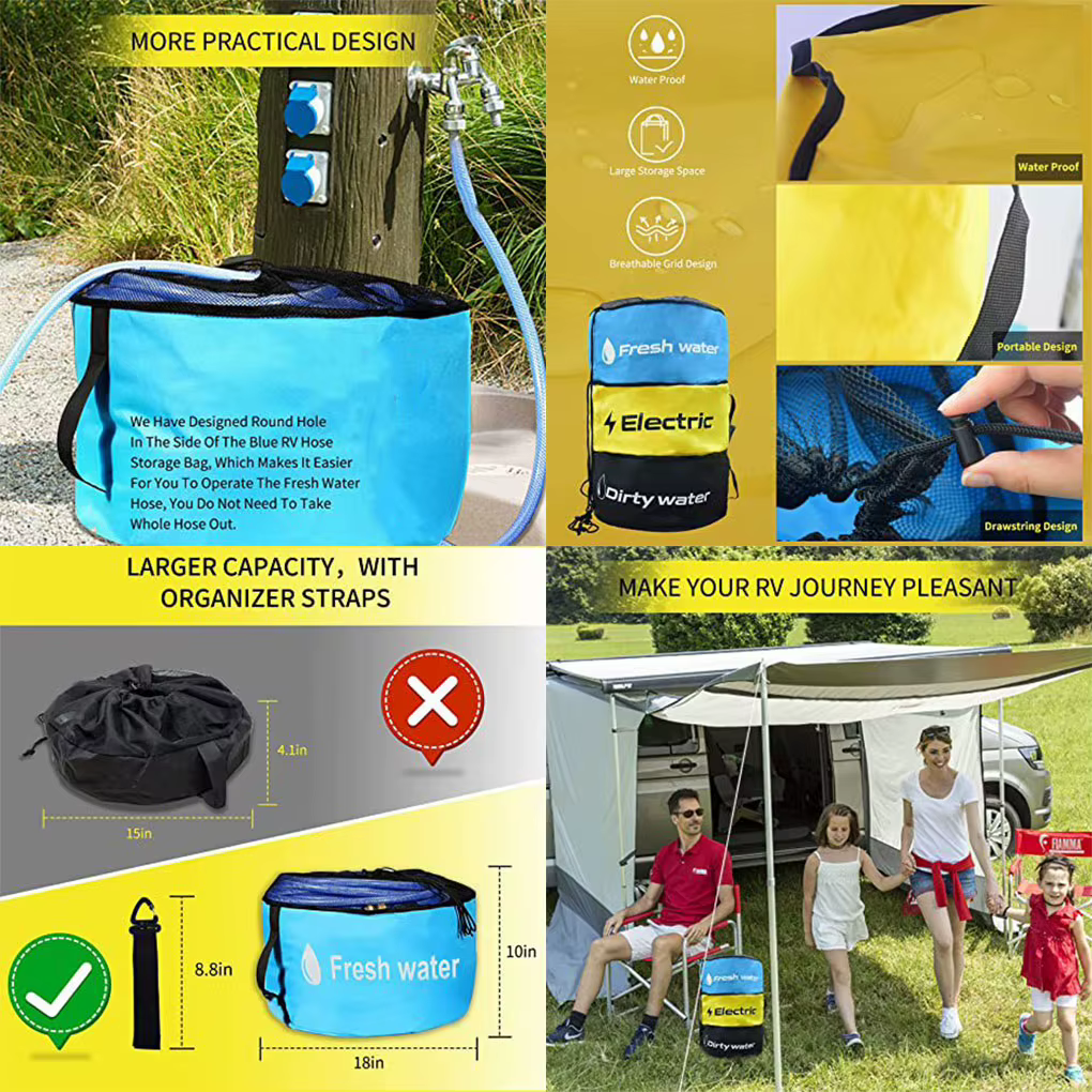 Sac de rangement pour tuyau d'eau pour camping-car