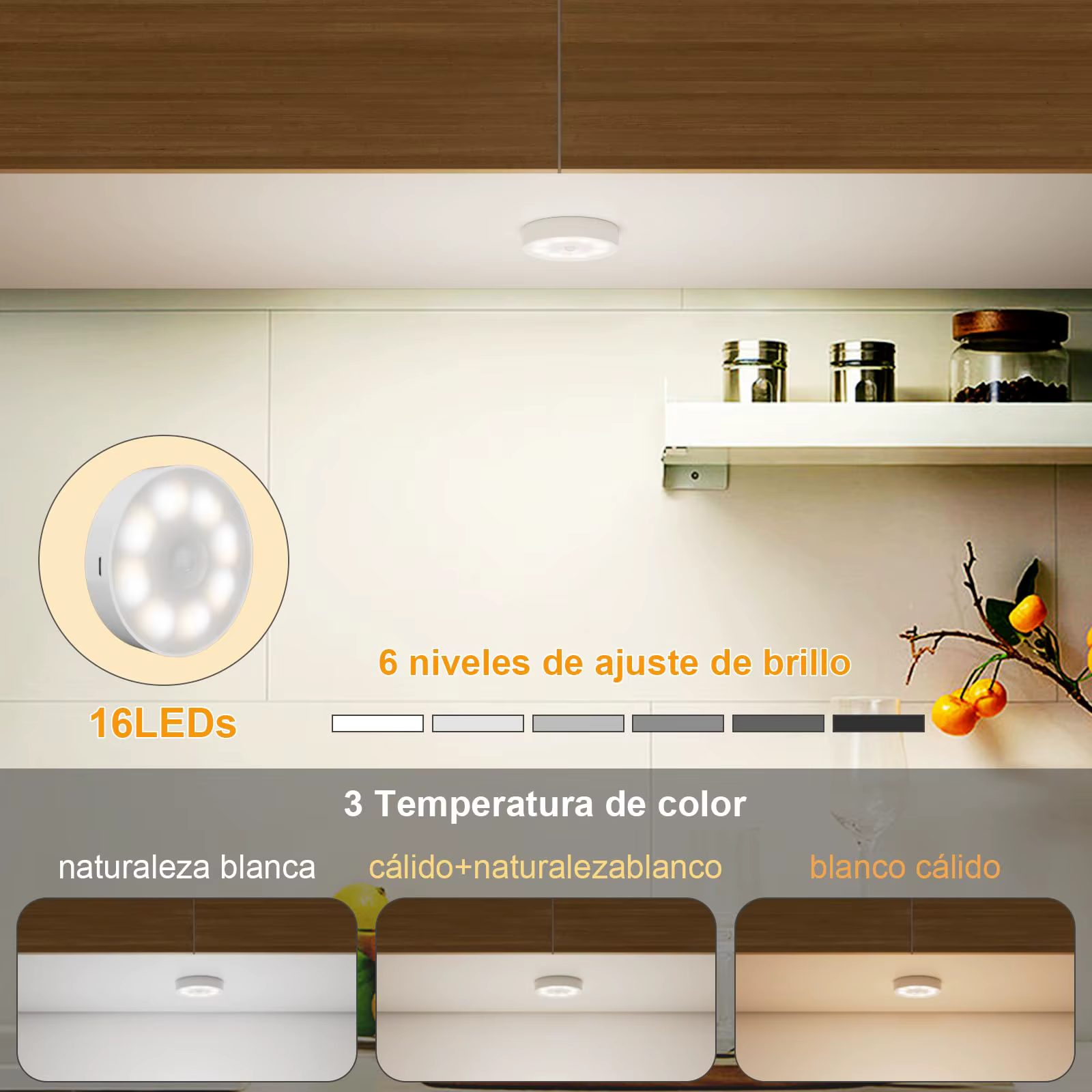 Lampe LED rechargeable par USB avec détecteur de mouvement