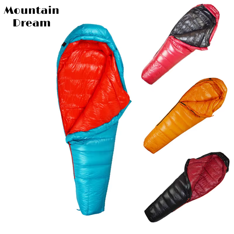 Sac de couchage de camping ultraléger pour l'extérieur, rempli de duvet d'oie chaud, style maman adulte, sac de couchage de voyage, camping, randonnée