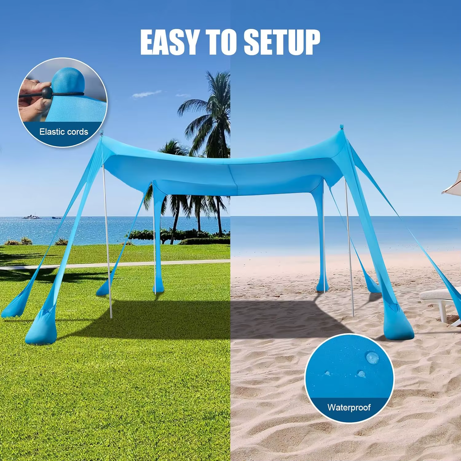 Nouveau abri solaire de Camping en Lycra UPF50 + tente de plage Pop-Up ombrage extérieur auvent
