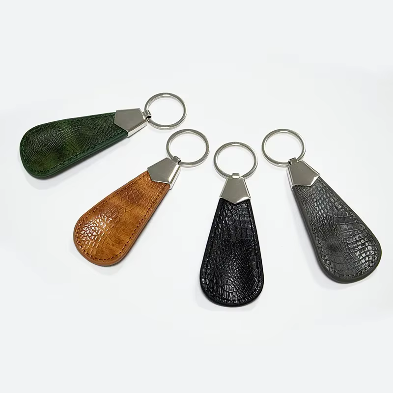 Chausse-pied en métal, Mini cornes à chaussures, lève-chaussures, Portable, de voyage, avec poignée en cuir, chausse-pied de déduction pour porte-clés