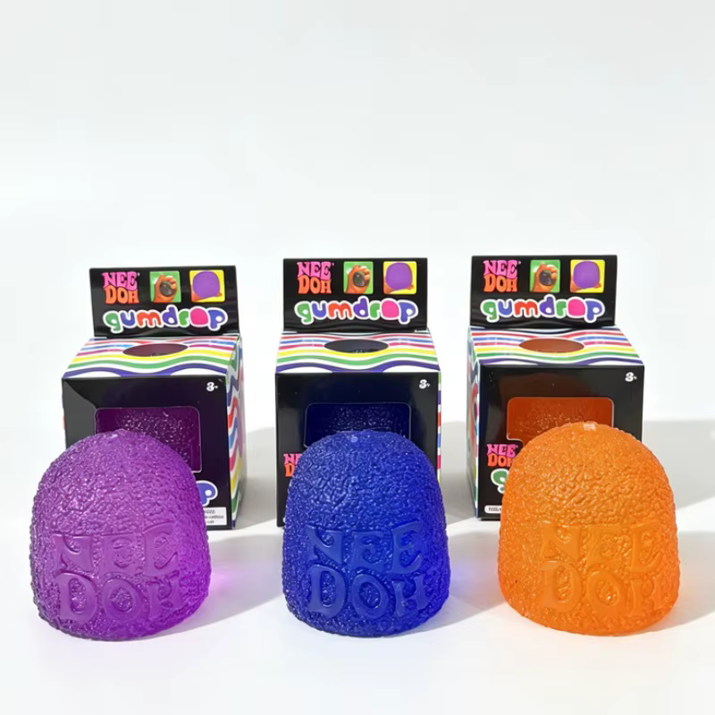 Needoh Gumdrop Maltose Filler Squish Balls, Jouet sensoriel à presser à la main, élastique à remontée lente, anti-stress, pour soulager l'anxiété et favoriser la relaxation