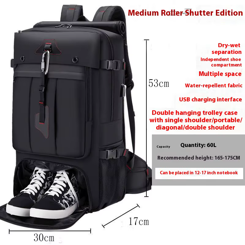Sac à dos de voyage de grande capacité 50L 70L