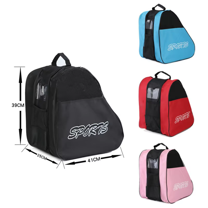 Sac de patins à roulettes Portable, sac de patinage sur glace, grande capacité, respirant, sac de rangement pour patins en ligne pour enfants, sac de chaussures de patinage