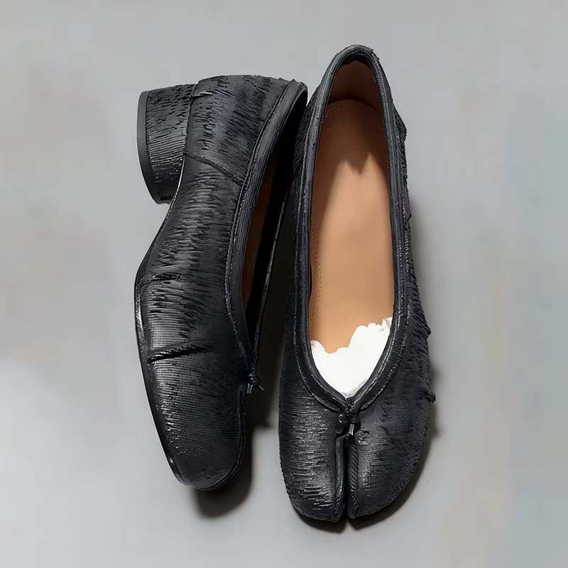 MEOD nouvelles chaussures à bout fendu pour femmes chaussures plates en cuir véritable talons hauts pour femmes chaussures décontractées de créateur à la mode chaussures de Ballet