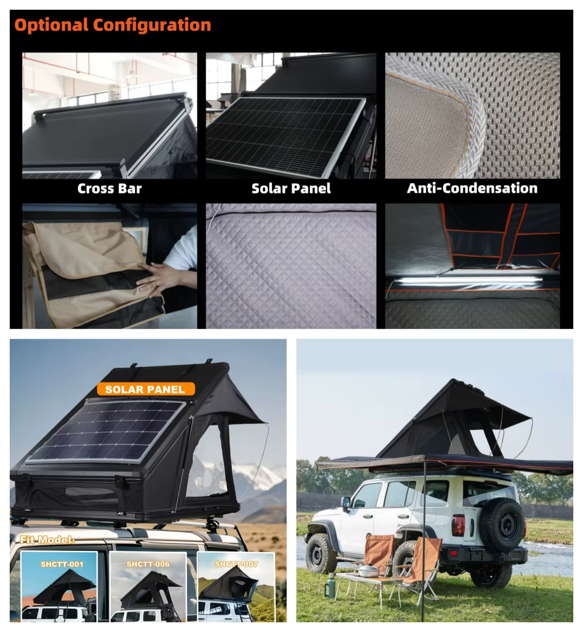 Tente de toit en aluminium pour 4 personnes, tente de Camping à coque dure pour voiture, tente de toit à coque dure en aluminium