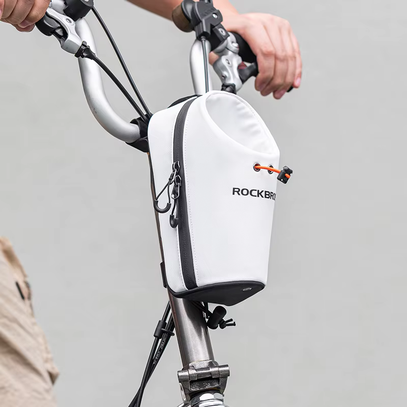 ROCKBROS sac avant de vélo 1,5L sac de bouteille d'eau pliant sac de guidon de vélo vtt équitation sur route réglable sac de cyclisme de grande calibre