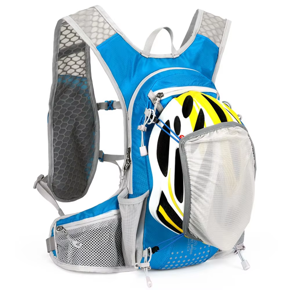 12L Sport de plein air cyclisme Camping sac d'eau casque stockage hydratation sac à dos ultraléger randonnée vélo Ride Pack vessie sac à dos