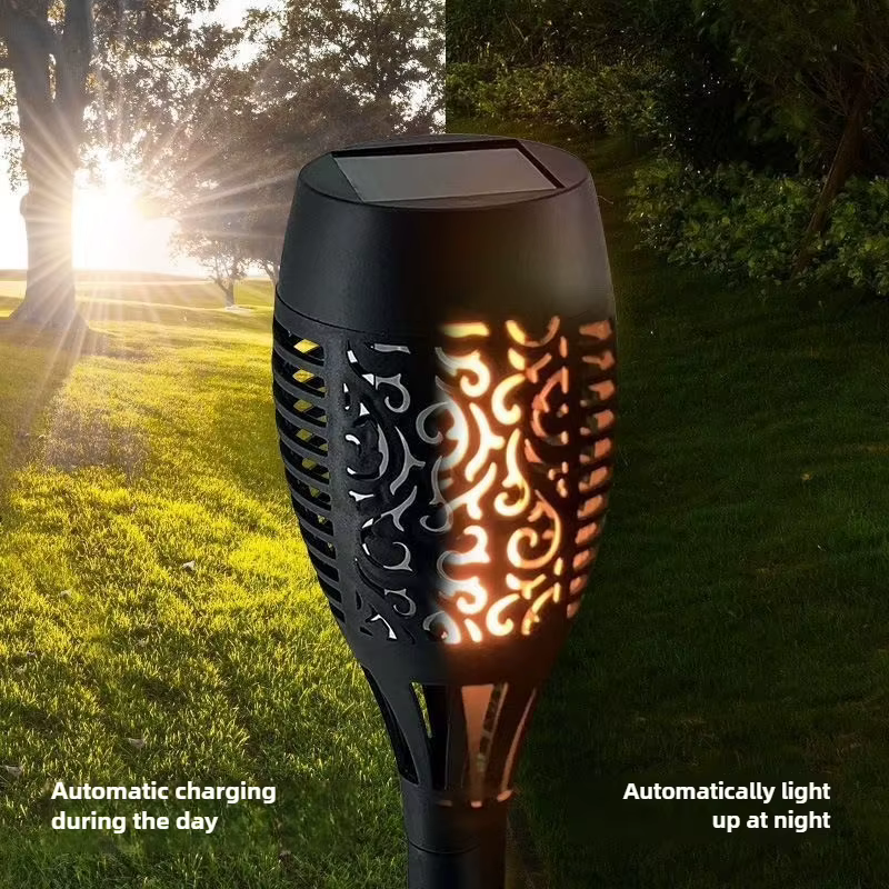 12LED flamme solaire lumière extérieure