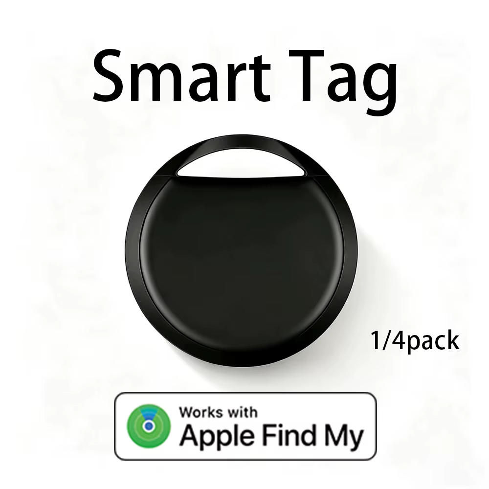 Lot de 4 balises intelligentes pour Apple Find My – Traceur d'objets Bluetooth avec alerte d'objets perdus et signal sonore pour retrouver clés, portefeuille, bagages