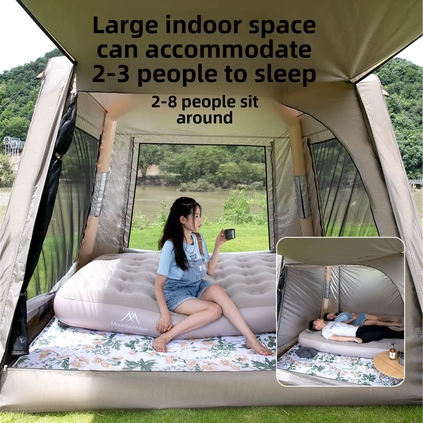 MOUNTAINHIKER – cabine gonflable de Camping en plein air, tente de parc de loisirs de grande capacité pour plusieurs personnes, auvent de Protection solaire étanche à la pluie