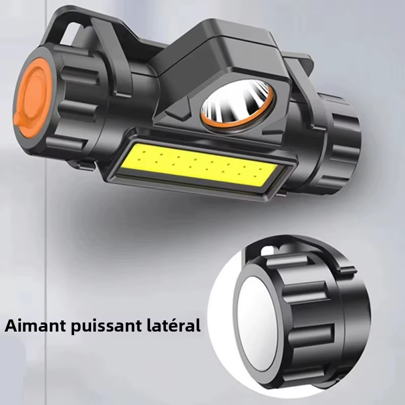 Lampe frontale LED COB Rechargeable USB