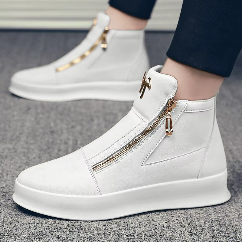 Bottes de rinçage en cuir blanc pour hommes