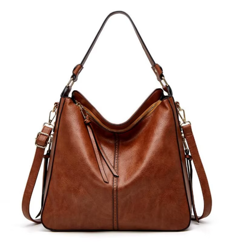 Sac Hobo en Cuir pour Femmes, Sacs à Main Décontractés, Sacs à Bandoulière Tendance, Sacs Vintage, Grande Capacité, Sac Fourre-tout