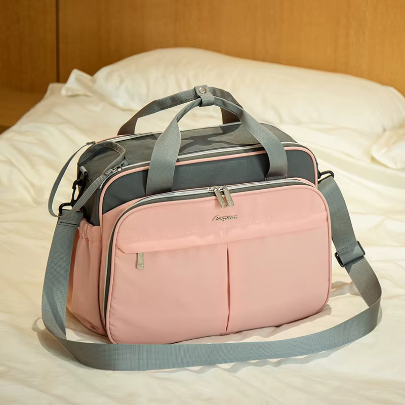 Lequeen nouveau sac de voyage de maternité pour maman sac à bandoulière noir sac à main fourre-tout séparation sèche et humide sac de poussette à couches pour bébé