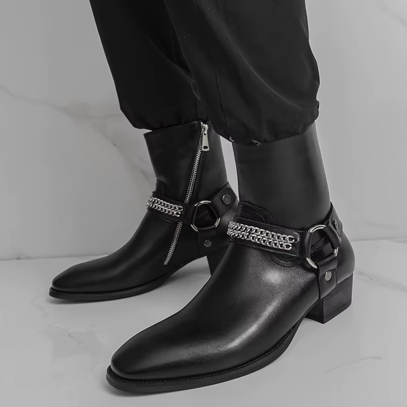 Bottes Chelsea classiques rétro pour hommes, bottes à la cheville en cuir véritable, style britannique, bottes courtes, chaussures décontractées pour affaires