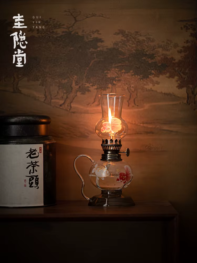 Lampe à huile élégante en verre Borosilicate, ambiance Vintage, esthétique, beurre d'ouragan, éclairage pour la décoration de la maison
