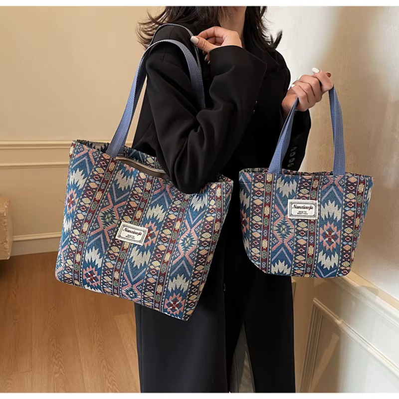 Sac de Style ethnique de grande capacité pour femmes, fourre-tout à la mode, Niche polyvalente, sac à main à une épaule