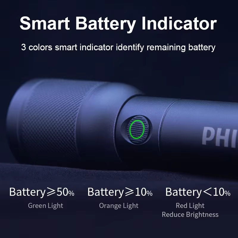 Philips SFL6168 Zoom lampe de poche avec chargement USB 18650 batterie lampes