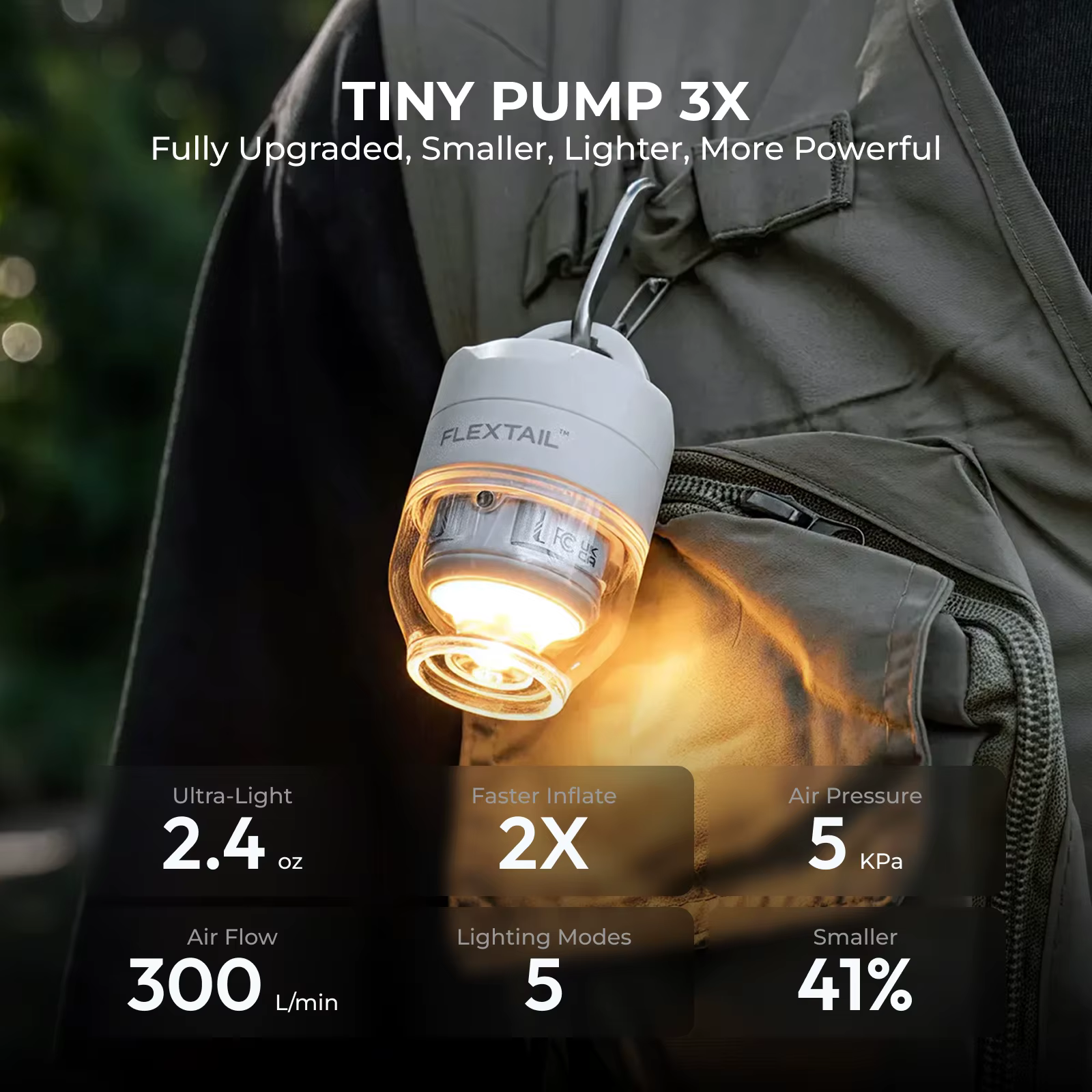 FLEXTAIL TINY PUMP 3X - Pompe à air portable ultra-légère 5kPa